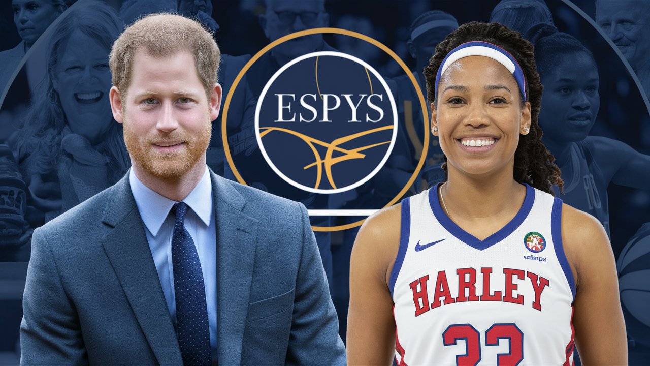 Prince Harry and Dawn Staley honored at the 2024 ESPYs for their significant contributions to mental health advocacy and women's basketball.